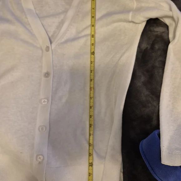 Talbots White V-Neck Button Cardigan - Picture 6 of 6